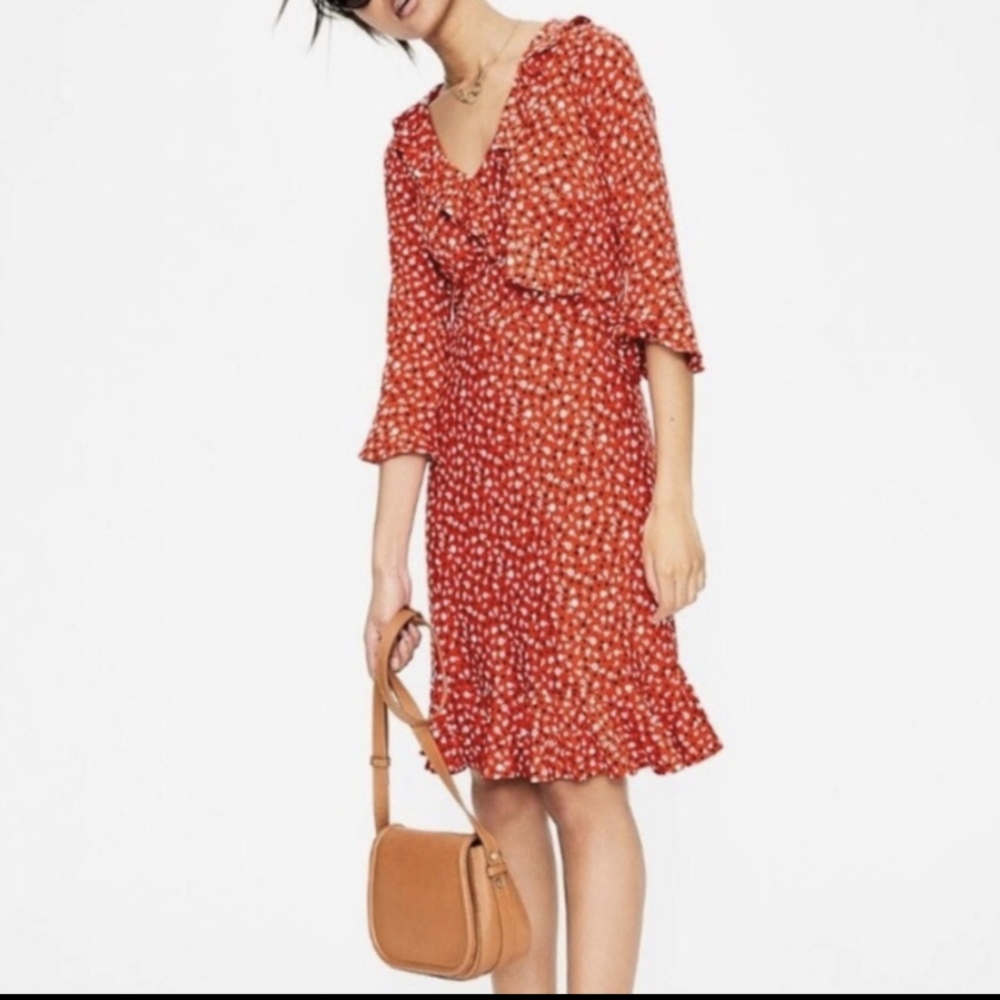 Boden Michaela Jersey Dress Rosehip Daisy Ditsy